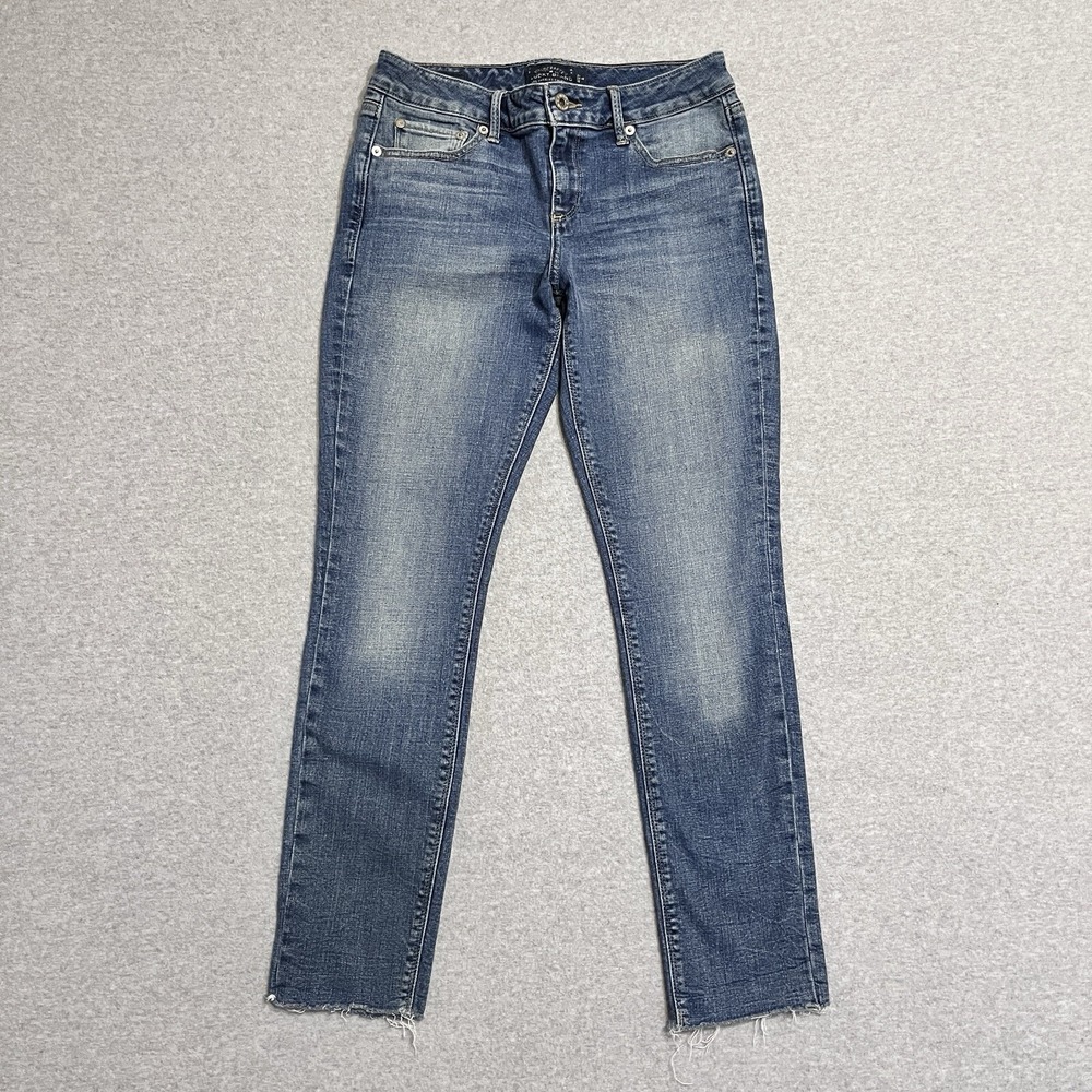 Lucky Brand jeans Womens 4‎ /27 Blue Lolita Skinny Leg Frayed Hem Faded Denim